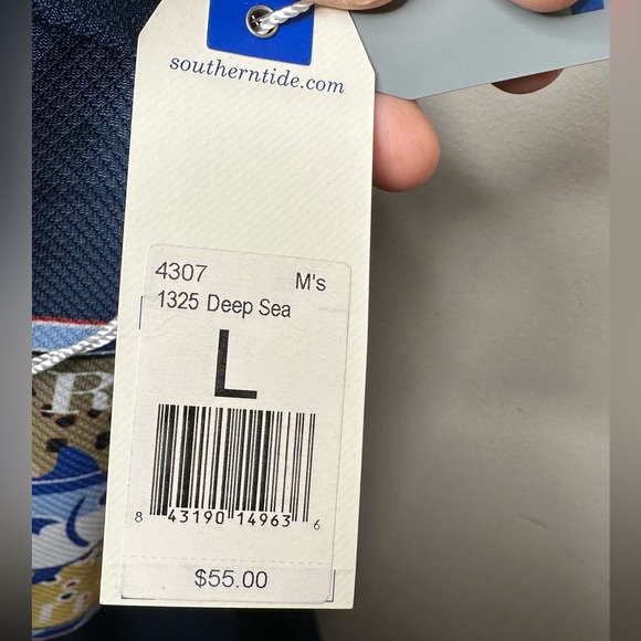 Southern Tide Skipjack Deep Sea Long Sleeve Graphic T Shirt Men Size L - Picture 5 of 16